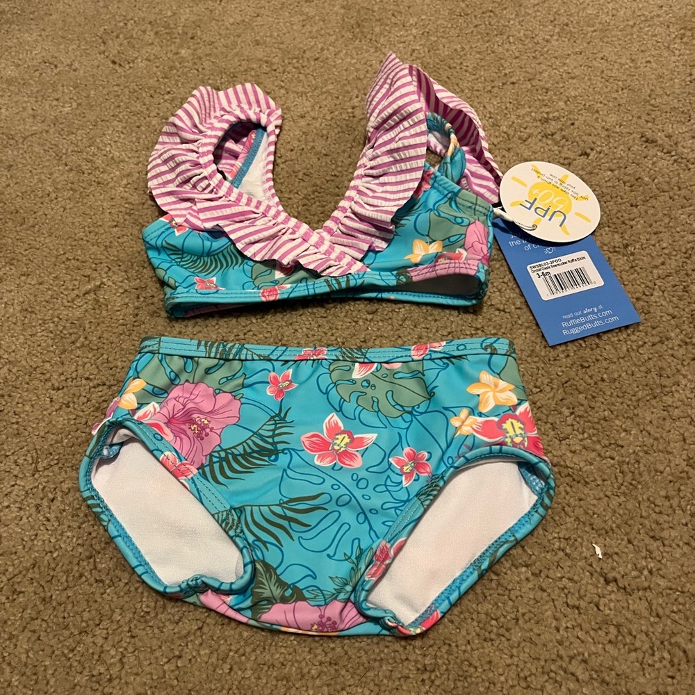 Ruffle Butts orchid oasis 0-3mo swim
